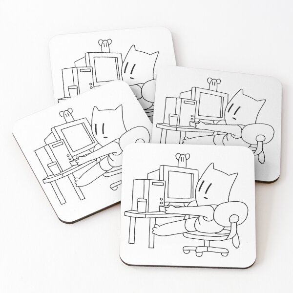 Item preview, Cat with 90s Computer designed and sold by line-on-line.