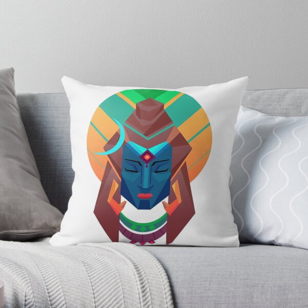 "beautiful lord shiva illustration" Throw Pillow