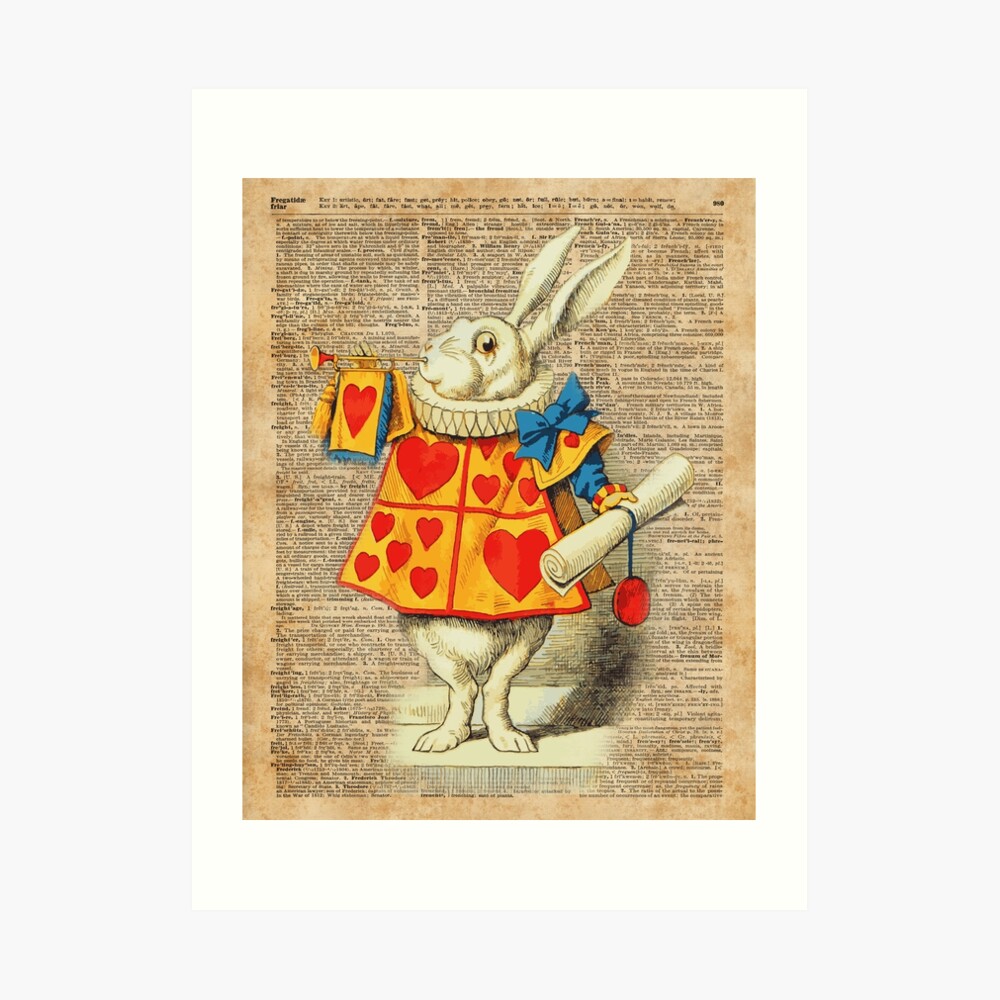 Alice In Wonderland Vintage Card - White Rabbit - 7321 DESIGN