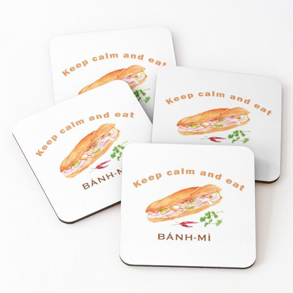 Item preview, Keep calm and eat bánh mì (white bg) designed and sold by ZephyrArtVN.