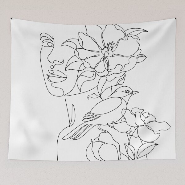 Item preview, Woman, Minimalistic, Girl, Flower print, Flower Head, Scandinavian art, Fashion art, Fashion print, Modern art, Wall art, Modern designed and sold by OneLinePrint.