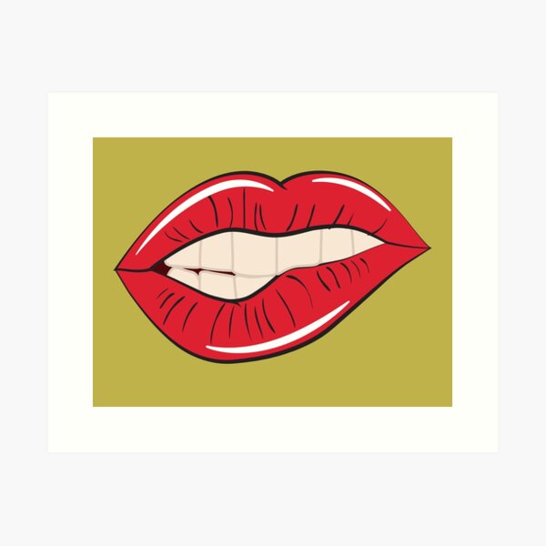 Lip Bite Emoji | Art Print