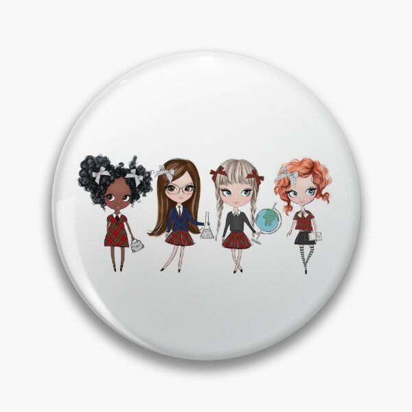 Item preview, School girls girly illustration designed and sold by Lalanacliparts.