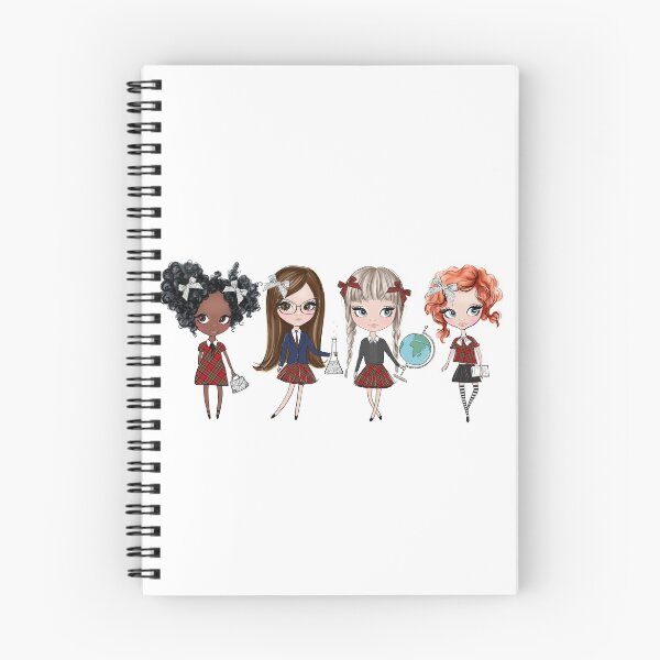 Item preview, School girls girly illustration designed and sold by Lalanacliparts.