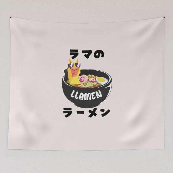 Item preview, Llama Ramen Noodles in Japanese writing designed and sold by Click-Like.