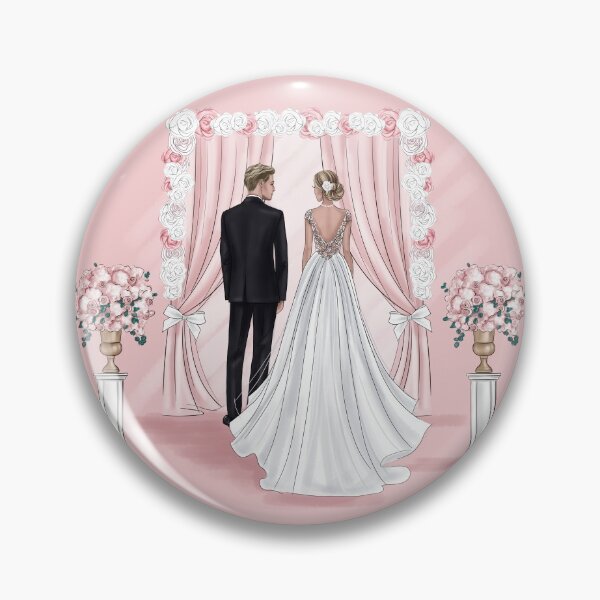 Item preview, Wedding illustration in pink tones designed and sold by Lalanacliparts.