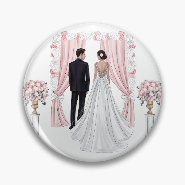 Item preview, Wedding illustration in pink color designed and sold by Lalanacliparts.