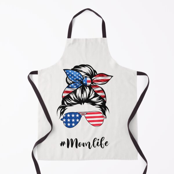 Item preview, Mom Life Messy Hair Bun America Flag Mothers Day Gift 4th Of July Shirt Women Men Gift designed and sold by Season43.