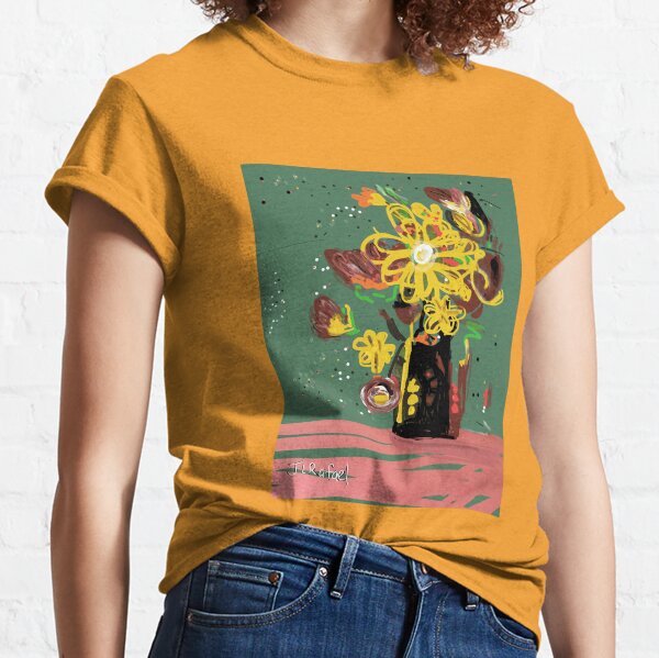 Crazy Flowers Yellow Classic T-Shirt