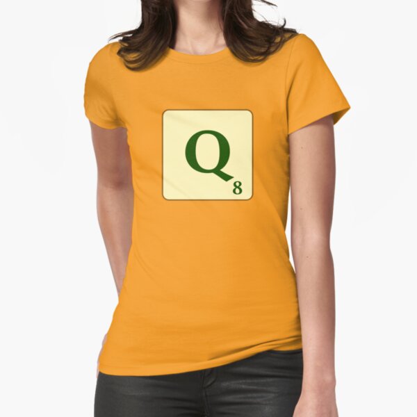 Fitxa de Scrabble de la Q de 8 punts Camiseta entallada