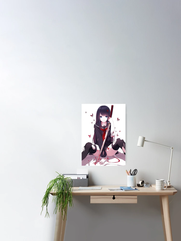 Anime Girl with Katana Poster for Sale by Falica