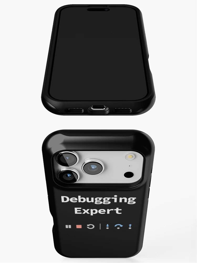 Thumbnail 3 of 4, iPhone Case, Debugging Expert, IDE Debugging Buttons - Pause Stop Restart Step-In Step-Over Step-Out, Software Testing, Software Developer, Dark designed and sold by Max-Wear.