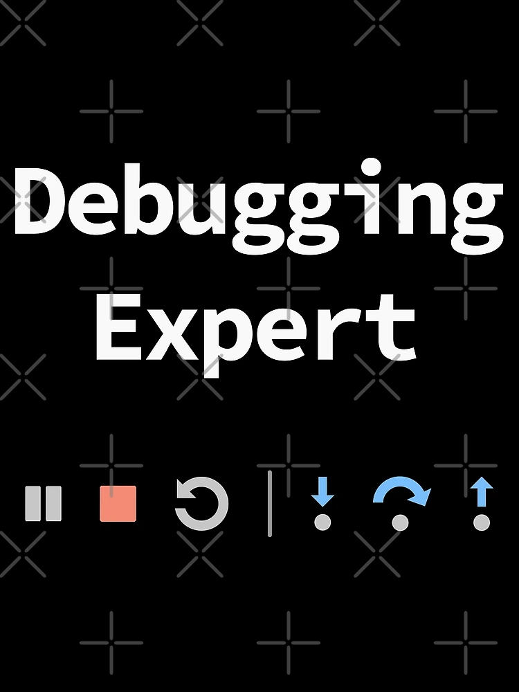 Thumbnail 3 of 3, Scarf, Debugging Expert, IDE Debugging Buttons - Pause Stop Restart Step-In Step-Over Step-Out, Software Testing, Software Developer, Dark designed and sold by Max-Wear.