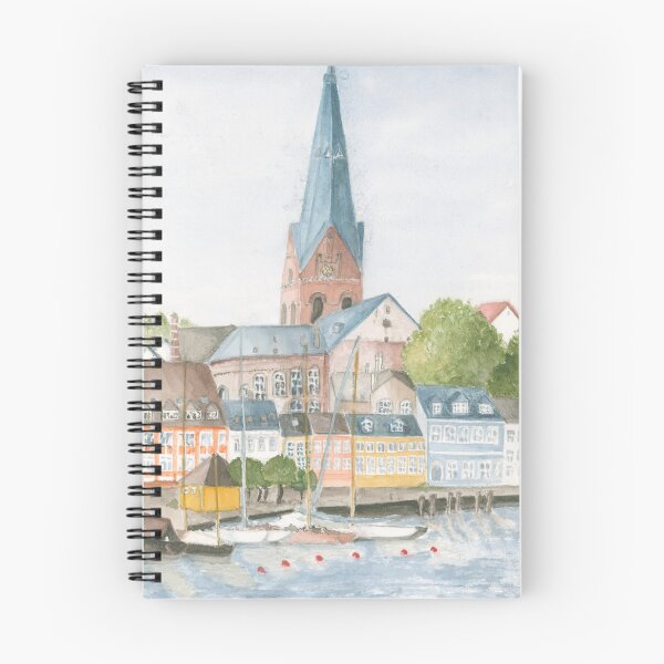 Item preview, City watercolor painting Flensburg by Ursula Noebbe designed and sold by UrsulaNoebbe.
