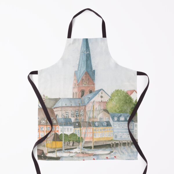 Item preview, City watercolor painting Flensburg by Ursula Noebbe designed and sold by UrsulaNoebbe.