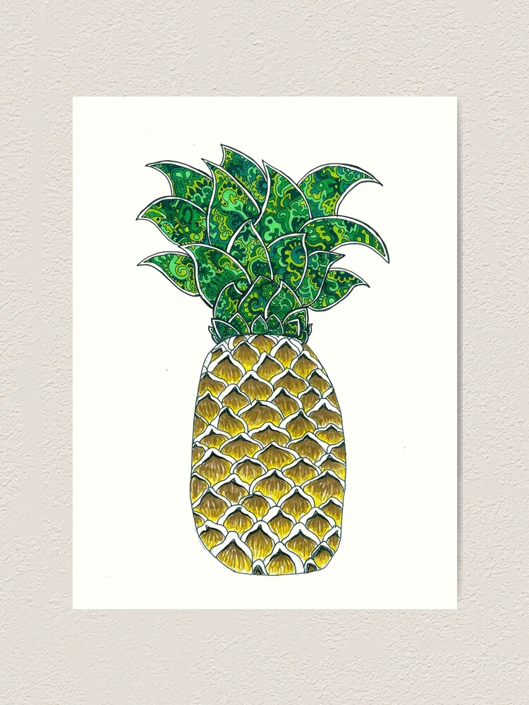 Pineapple Drawing Drawing by Hannah Sarfraz | Saatchi Art