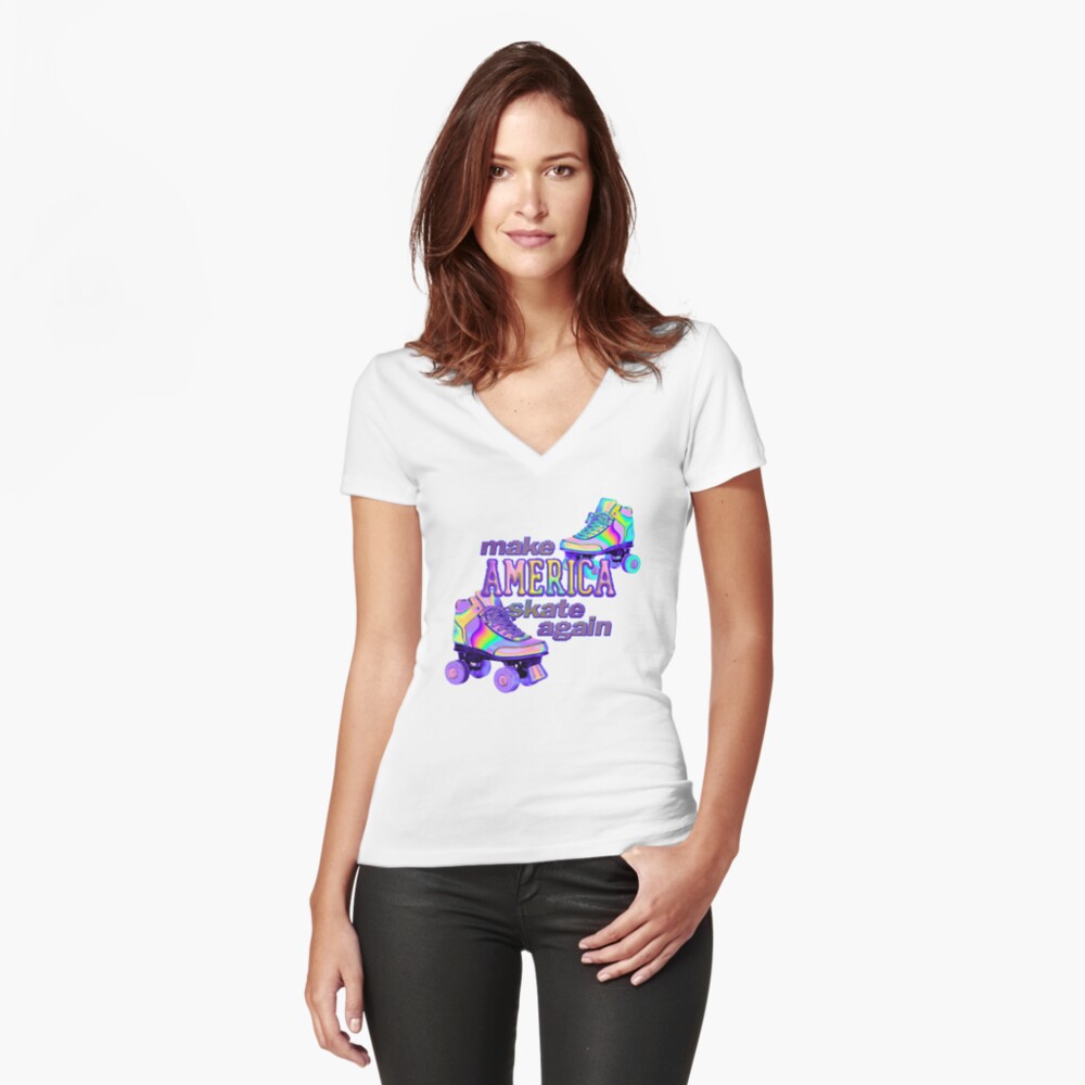 Item preview, Fitted V-Neck T-Shirt designed and sold by dinaaaaaah.