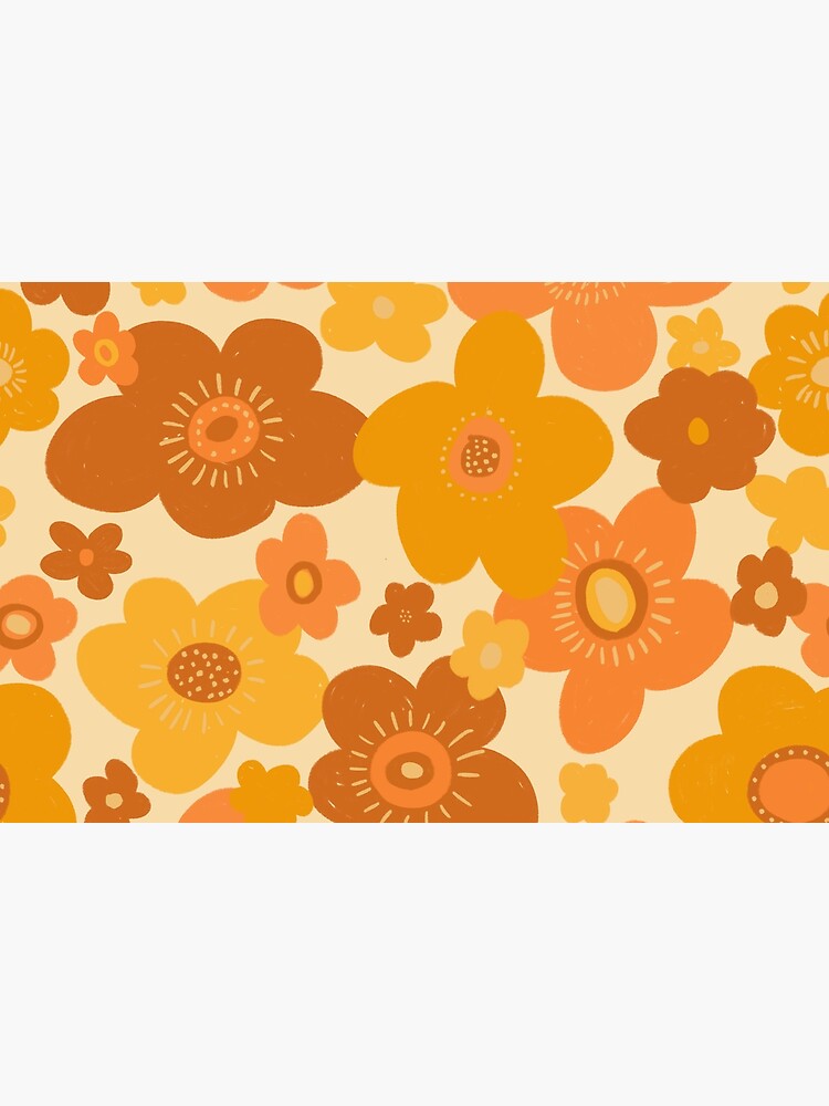 Aperçu 2 sur 2. Skin adhésive d'ordinateur avec l'œuvre Motif floral vintage rétro des années 70 Groovy créée et vendue par DesertAloha.