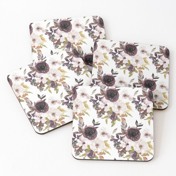 Item preview, Burgundy Marsala and White Watercolor Floral Black Adult  designed and sold by WillieSmithShop.