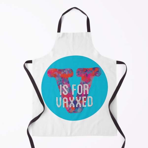 Item preview, V is for Vaxxed Alphabet Red and Blue Monogram designed and sold by AMSonArt.