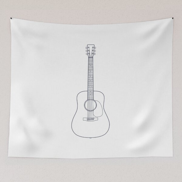 Item preview, Dreadnought Style Acoustic Guitar Outline designed and sold by nightsworthy.