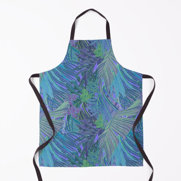 Item preview, Seamless pattern with neon orchids and psychedelic purple tropical foliage designed and sold by ANAKOTO.