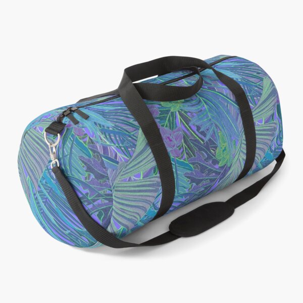 Item preview, Seamless pattern with neon orchids and psychedelic purple tropical foliage designed and sold by ANAKOTO.