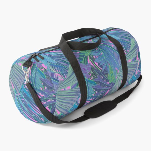 Item preview, Seamless pattern with neon orchids and psychedelic purple tropical foliage designed and sold by ANAKOTO.