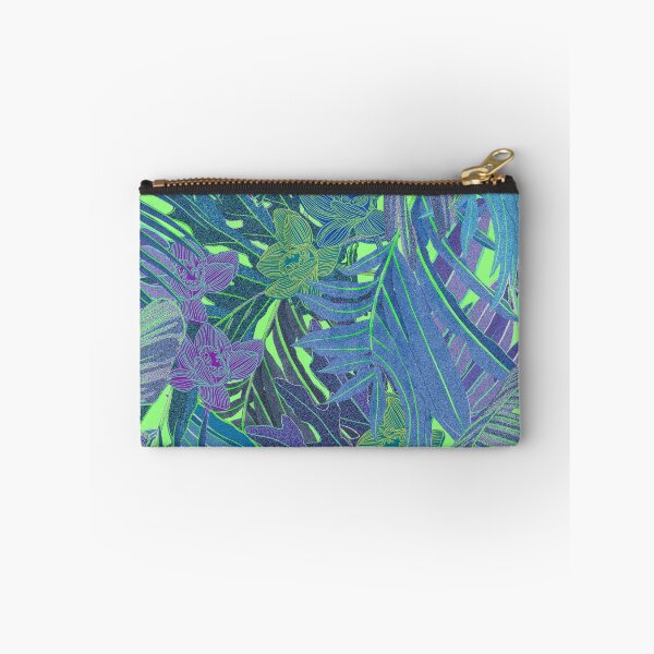 Item preview, Copy of Seamless pattern with neon orchids and psychedelic purple tropical foliage designed and sold by ANAKOTO.