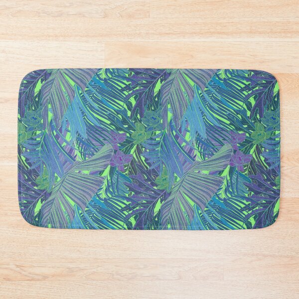 Item preview, Copy of Seamless pattern with neon orchids and psychedelic purple tropical foliage designed and sold by ANAKOTO.