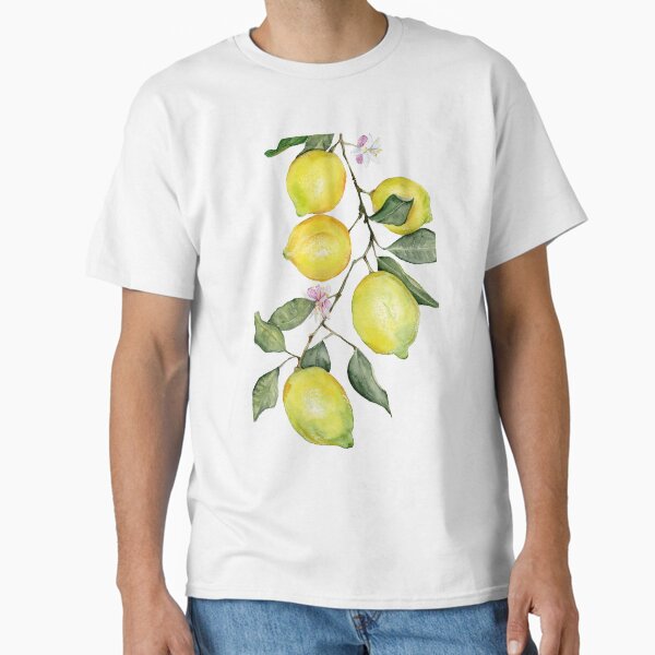 Aperçu de l'œuvre Aquarelle de citrons et fleurs créée et vendue par carleeclarkeart.