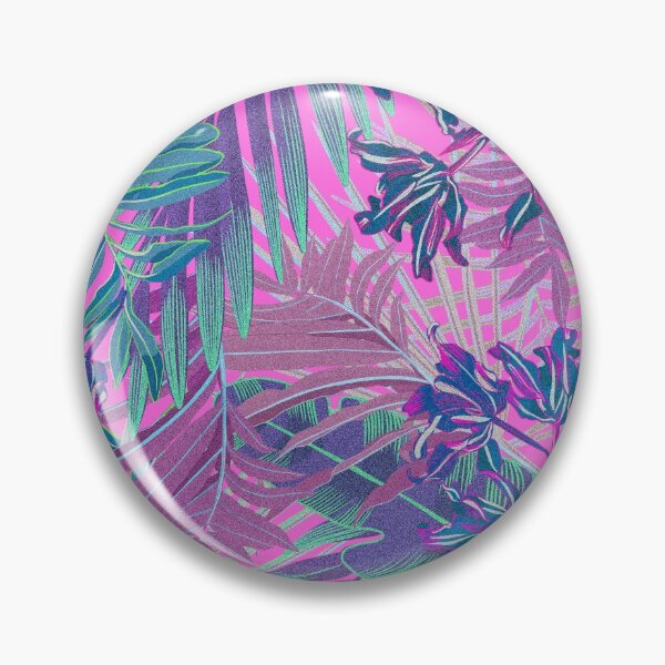 Item preview, Copy of Seamless pattern with neon orchids and psychedelic purple tropical foliage designed and sold by ANAKOTO.