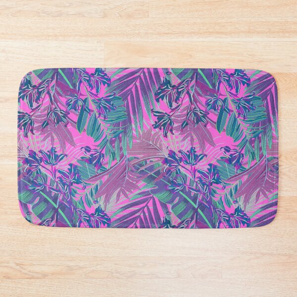 Item preview, Copy of Seamless pattern with neon orchids and psychedelic purple tropical foliage designed and sold by ANAKOTO.