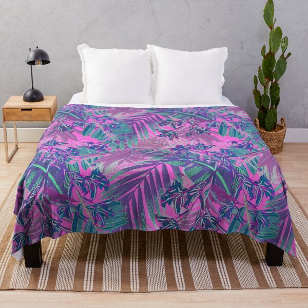 Item preview, Copy of Seamless pattern with neon orchids and psychedelic purple tropical foliage designed and sold by ANAKOTO.