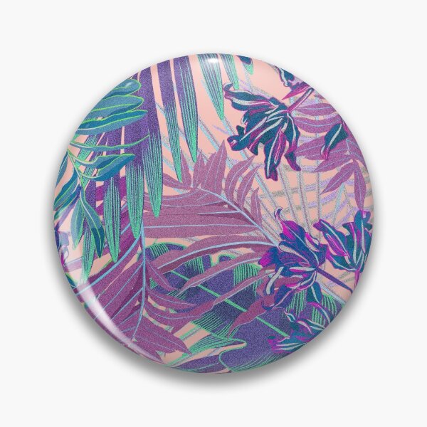 Item preview, Seamless pattern with neon orchids and psychedelic purple tropical foliage designed and sold by ANAKOTO.