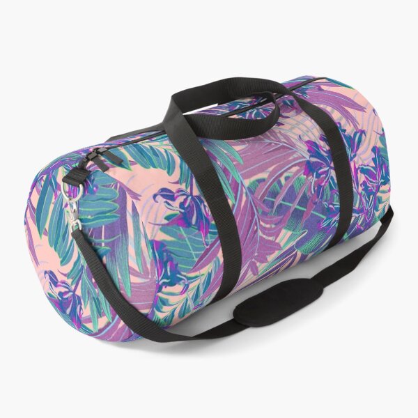 Item preview, Seamless pattern with neon orchids and psychedelic purple tropical foliage designed and sold by ANAKOTO.