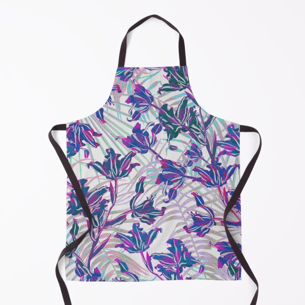 Item preview, Seamless pattern with neon orchids and psychedelic purple tropical foliage designed and sold by ANAKOTO.