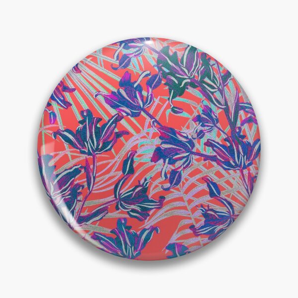 Item preview, Seamless pattern with neon orchids and psychedelic purple tropical foliage designed and sold by ANAKOTO.