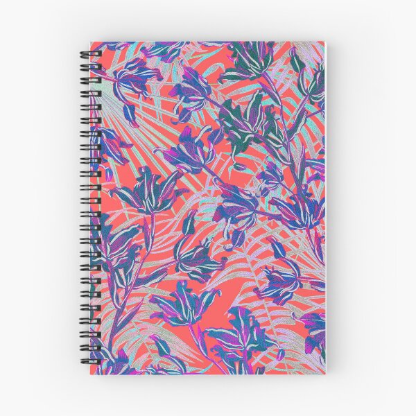 Item preview, Seamless pattern with neon orchids and psychedelic purple tropical foliage designed and sold by ANAKOTO.