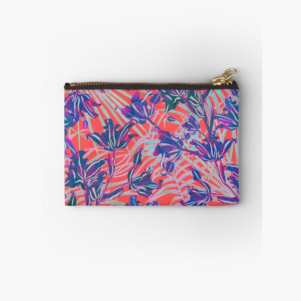 Item preview, Seamless pattern with neon orchids and psychedelic purple tropical foliage designed and sold by ANAKOTO.