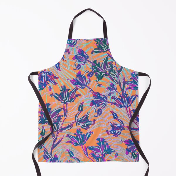 Item preview,  Seamless pattern with neon orchids and psychedelic purple tropical foliage designed and sold by ANAKOTO.