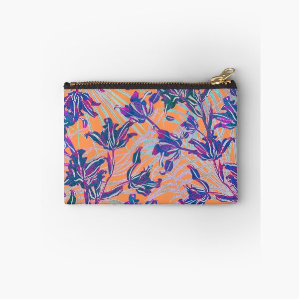 Item preview,  Seamless pattern with neon orchids and psychedelic purple tropical foliage designed and sold by ANAKOTO.