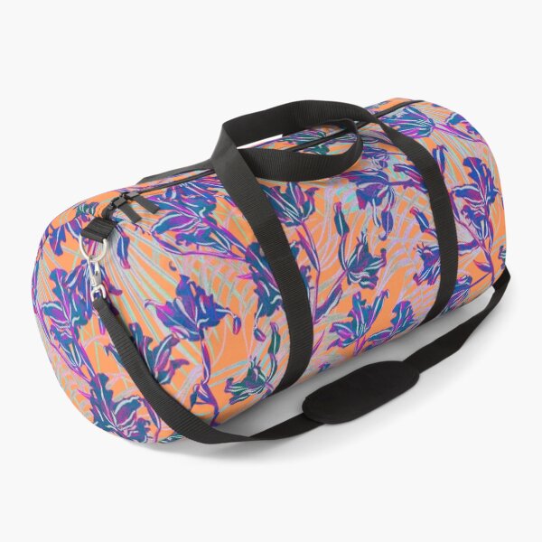 Item preview,  Seamless pattern with neon orchids and psychedelic purple tropical foliage designed and sold by ANAKOTO.