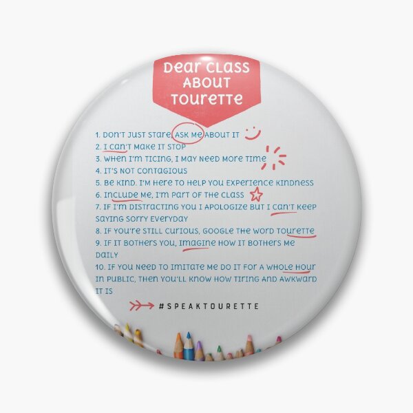 Item preview, Dear Class, About Tourette Syndrome .... 10 things you should know, Tourettes Awareness designed and sold by MJDezigns.