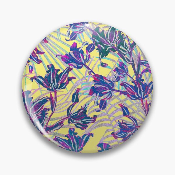 Item preview, Seamless pattern with neon orchids and psychedelic purple tropical foliage designed and sold by ANAKOTO.
