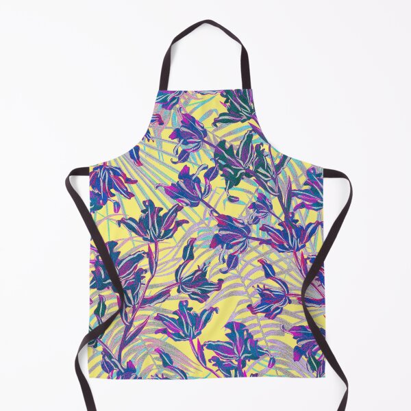 Item preview, Seamless pattern with neon orchids and psychedelic purple tropical foliage designed and sold by ANAKOTO.