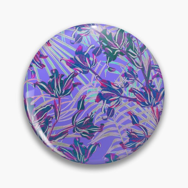 Item preview, Seamless pattern with neon orchids and psychedelic purple tropical foliage designed and sold by ANAKOTO.