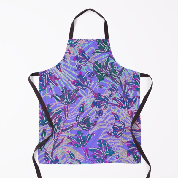 Item preview, Seamless pattern with neon orchids and psychedelic purple tropical foliage designed and sold by ANAKOTO.
