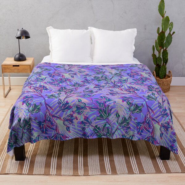 Item preview, Seamless pattern with neon orchids and psychedelic purple tropical foliage designed and sold by ANAKOTO.