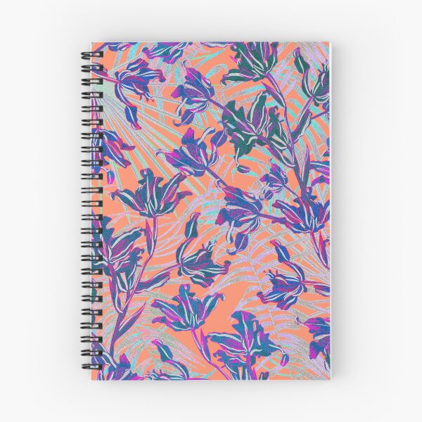 Item preview, Seamless pattern with neon orchids and psychedelic purple tropical foliage designed and sold by ANAKOTO.